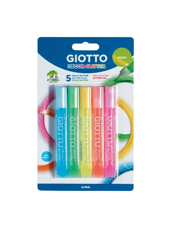 Giotto Decor Glitter Glue Neon 5 pcs BL