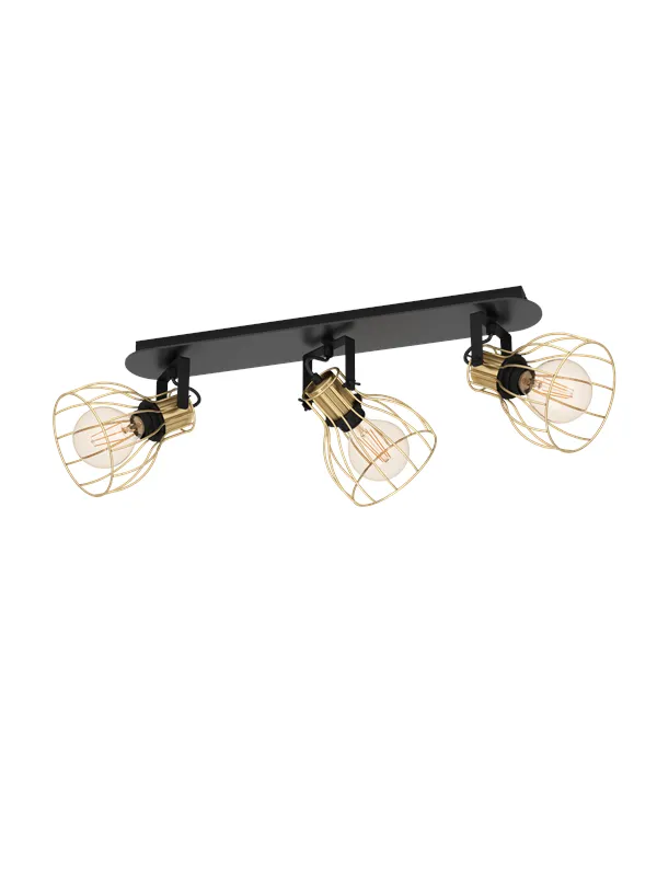 EGLO SAMBATELLO spotlight 3L black/brushed brass