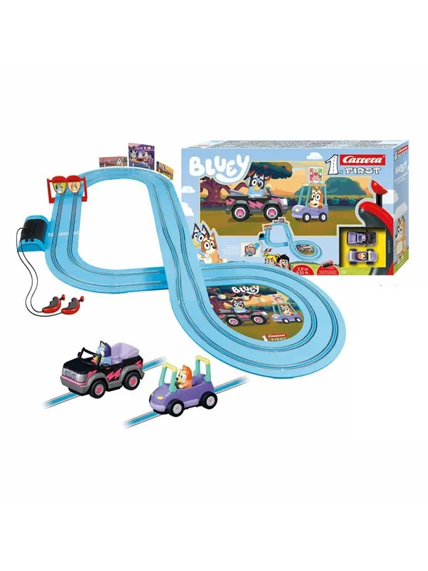 Carrera First First Race Track - Bluey vs. Bingo Let's Go 2.9m