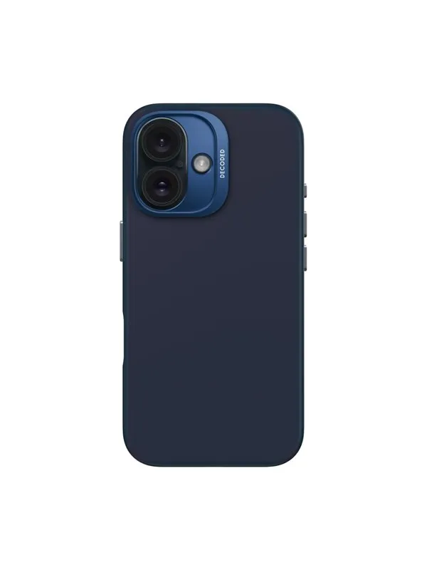 Decoded AntiMicrobial Silicone Backcover for iPhone 16 Blue Print (Navy)