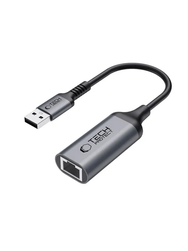 Tech-Protect UltraBoost USB-A 3.0 / Ethernet RJ45 1000Mbps Adapter - Black