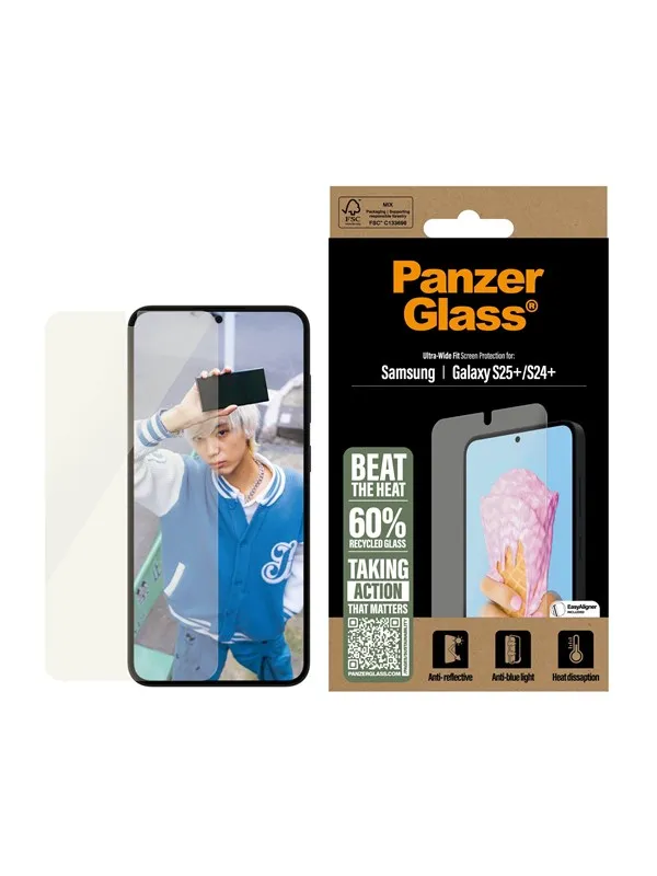PanzerGlass All-in-One Screen Protector Samsung Galaxy S25+ | Ultra Wide Fit