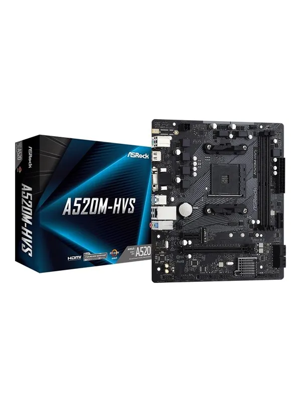 ASRock A520M-HVS Hovedkort - AMD A520 - AMD AM4 socket - DDR4 RAM - Micro-ATX
