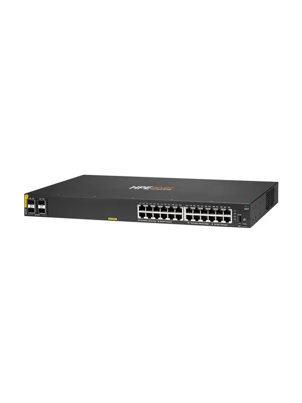 Hewlett Packard Enterprise HPE Aruba Networking CX 6000 24p 10M/100M/1G Class4 PoE 4p SFP 1G 370W Switch