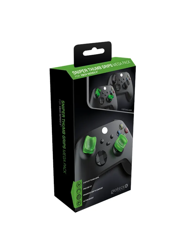 Gioteck Xbox Series X Sniper Mega Pack Thumb Grips - Black/Green - Miscellaneous Tilbehør til spillkonsoll - Microsoft Xbox Series X