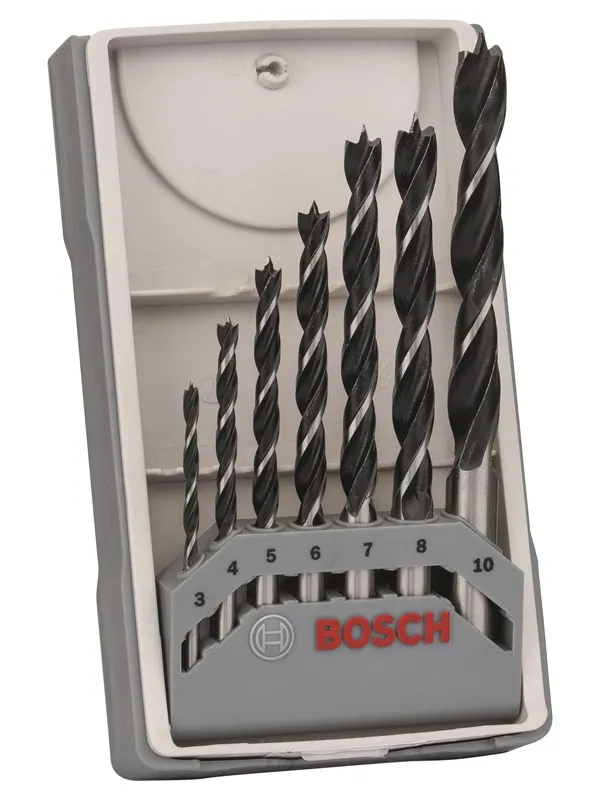 Bosch 7-delers trespiralbor-sett 3,4,5,6,7,8,10