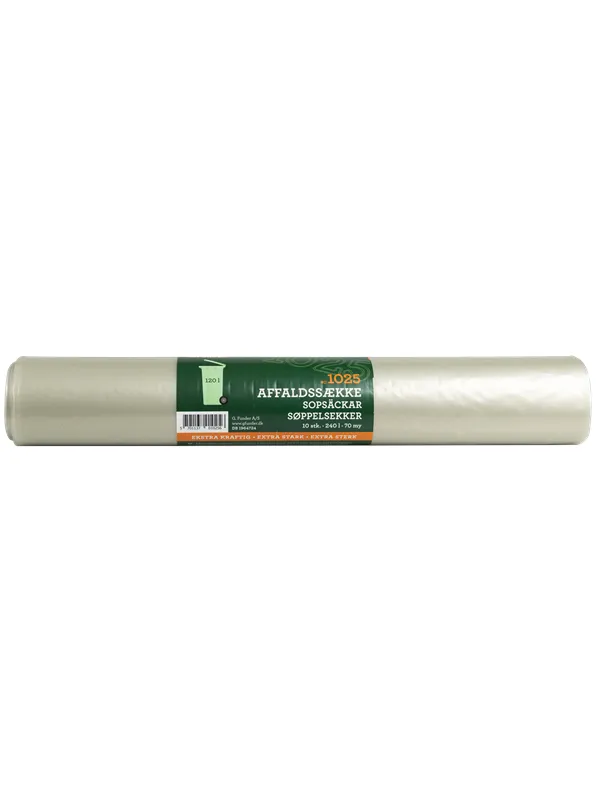 G.Funder Container garbage bags for 120 liter container clear plastic 10 bags per roll - extra heavy duty quality