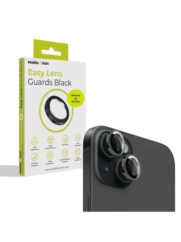 Mobile Origin Easy Lens guards - black - iPhone 15 / 15 Plus