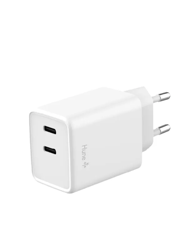 Hune Hurón D45W Dual USB-C 45W Wall Charger - Snow White
