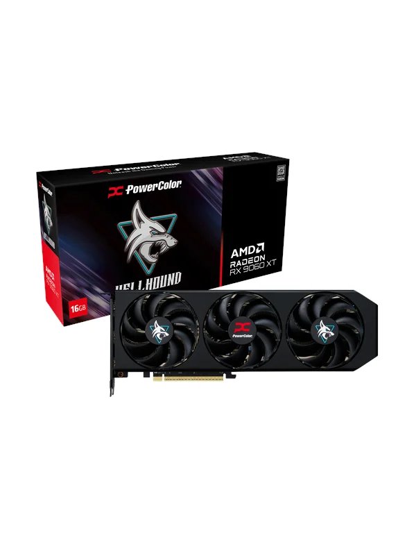PowerColor Radeon RX 9060 XT Hellhound OC - 16GB GDDR6 RAM - Grafikkort