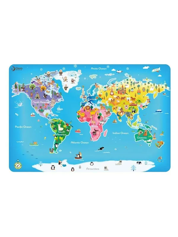 Classic World Wooden Jigsaw Puzzle World Map 48 pcs.