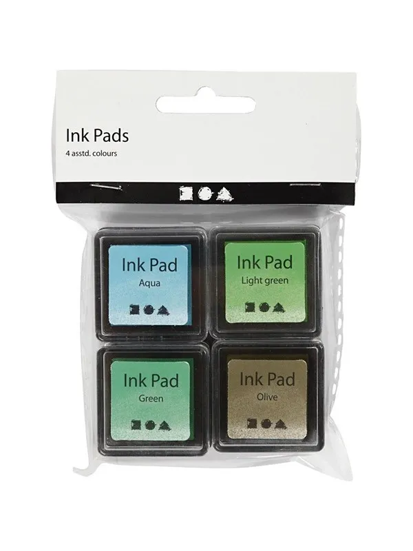 Creativ Company - Stamping ink Green Shades/Olive/Aqua 4 pcs.