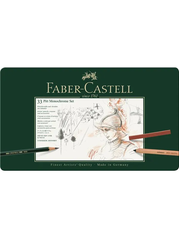 Faber-Castell Set Pitt Monochrome tin of 33