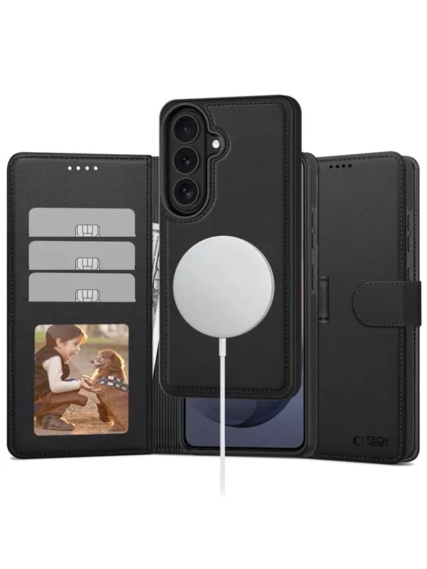 Tech-Protect MagSafe Wallet Case for Samsung Galaxy S26 - Matte Black