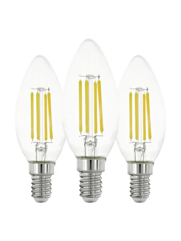 EGLO LED-lyspære C35 7W 806LM 2700K 3 STK KLAR E14