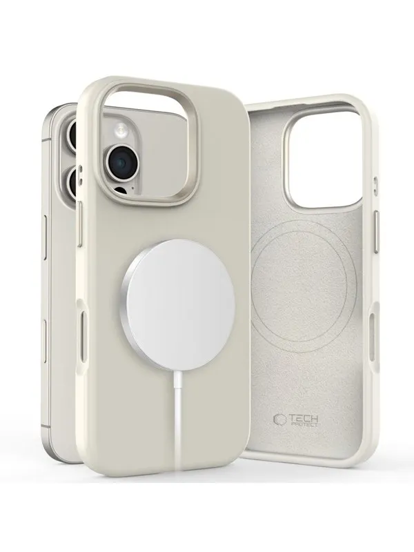 Tech-Protect Silicone PU MagSafe Case for iPhone 16 Pro - Beige