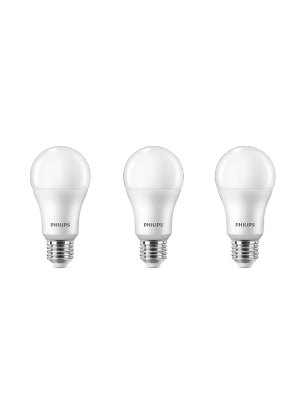 Philips LED-lyspære 13W/840 (100W) frosted 3-pack E27