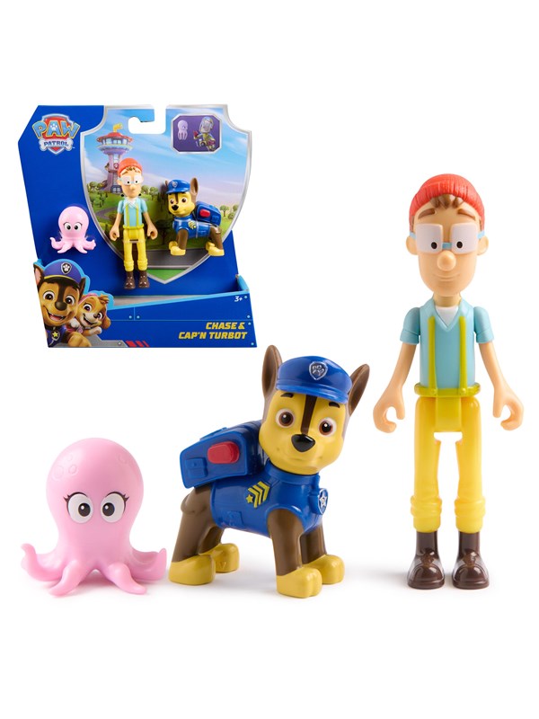Paw Patrol Chase & Captain Turbot Figure Pack with Baby Octopus