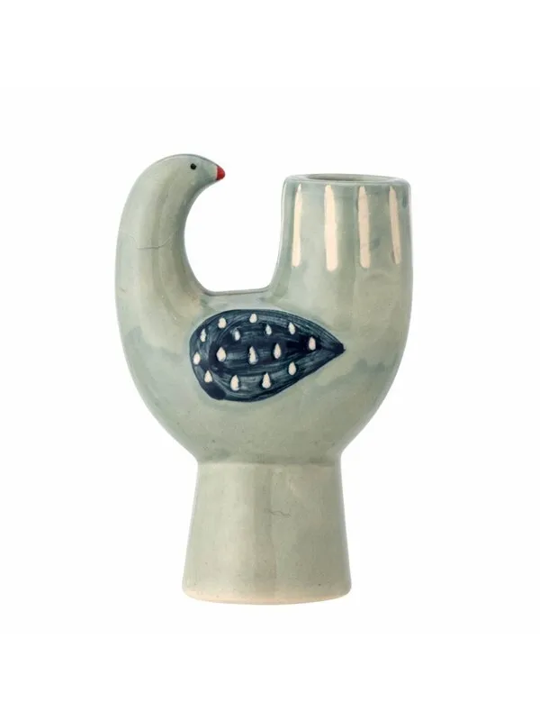 Bloomingville - Trudy Candlestick H12.5 cm - Blue stoneware