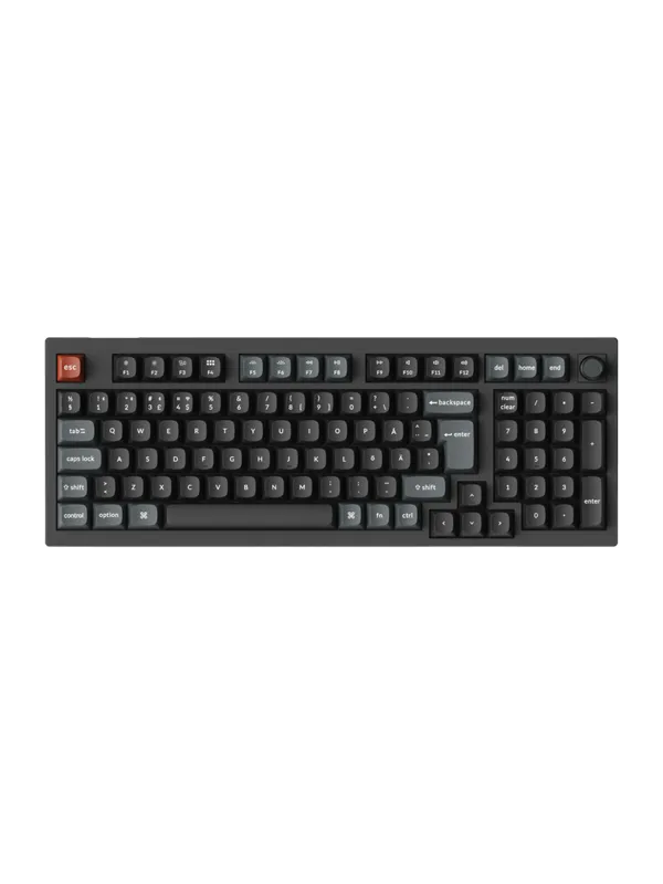 Keychron V5 Ultra 96% 8K Wireless Tri-Mode - POM Red - Gamingtastatur - Nordisk - Svart