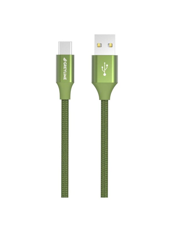 GreyLime Braided USB-A to USB-C Cable Green 2 m