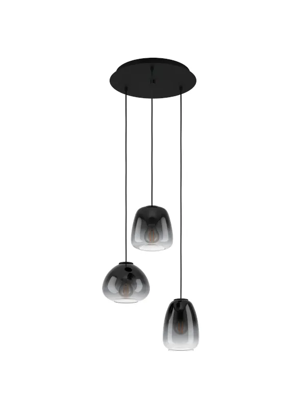 EGLO AGUILARES cluster pendant lamp black/smoke colored