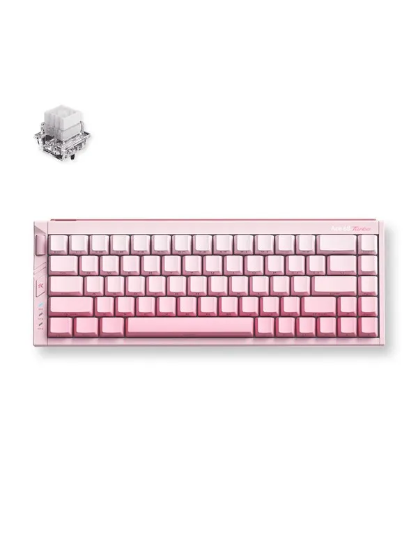 MCHOSE Ace 68 Turbo (Peachy Pink) - Gamingtastatur - Uten numpad - Engelsk (USA) - Rosa