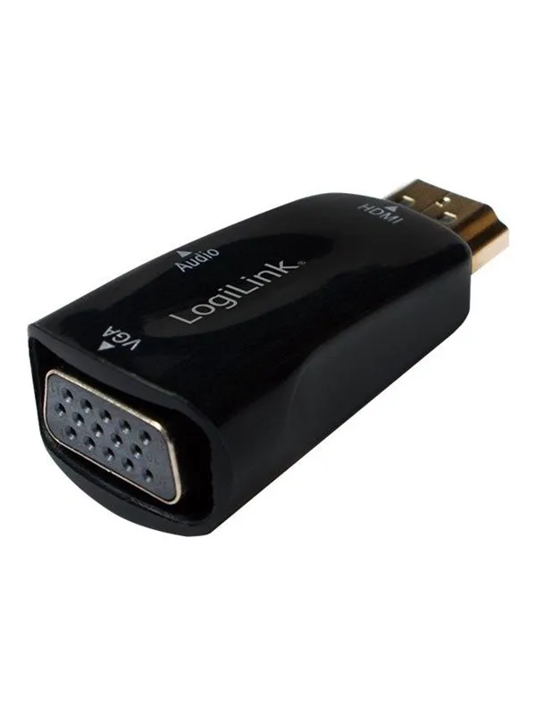 LogiLink HDMI adapter A/M to VGA/F + 3.5 mm/F 1080p black