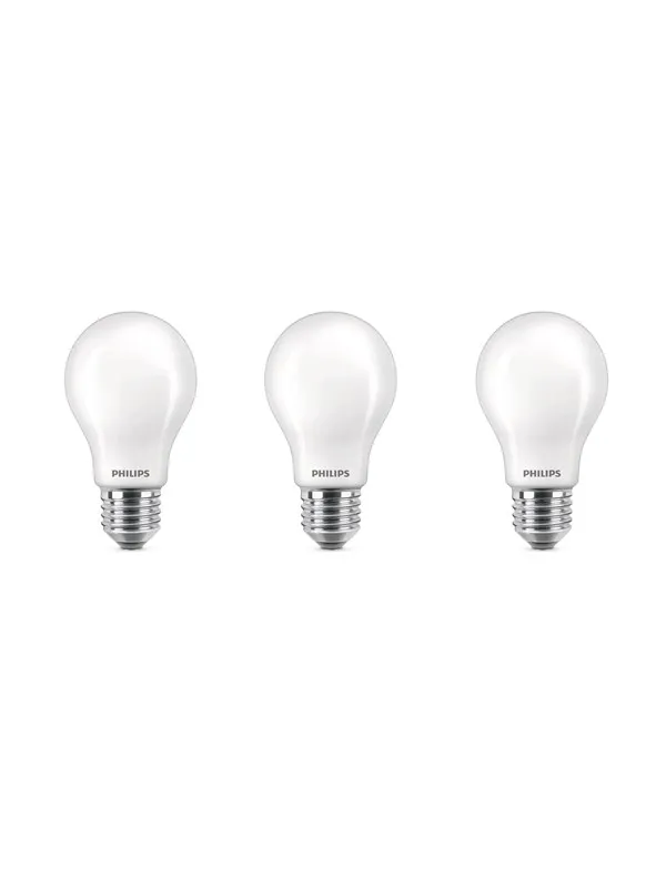 Philips LED-lyspære 7W/827 (60W) Frosted 3-pak E27