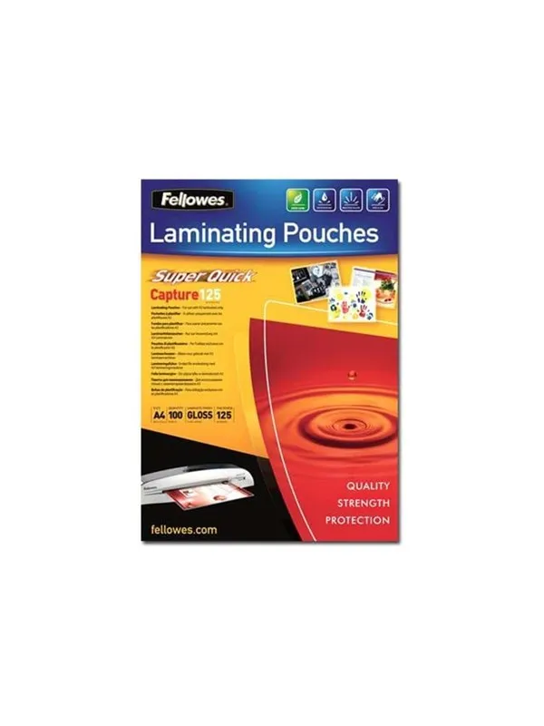Fellowes SuperQuick A4 Glossy 125 Micron Laminating Pouch