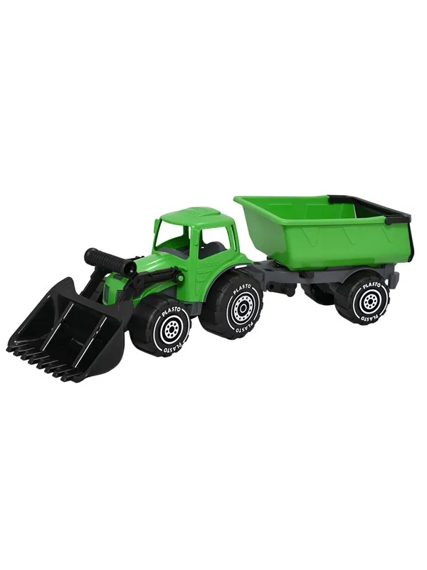 Plasto  Tractor with frontloader & trailer 56.5 cm