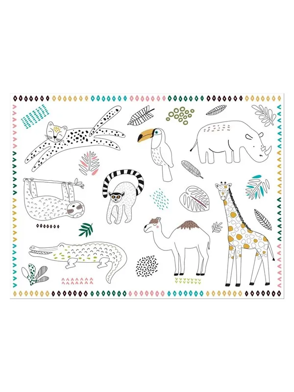 Folat BV Colorable Placemats Wild Animals 6 pcs.