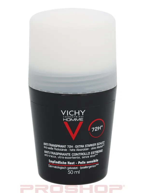 Vichy Homme Roll-On Deodorant Sensitive Skin 72H - 50 ml