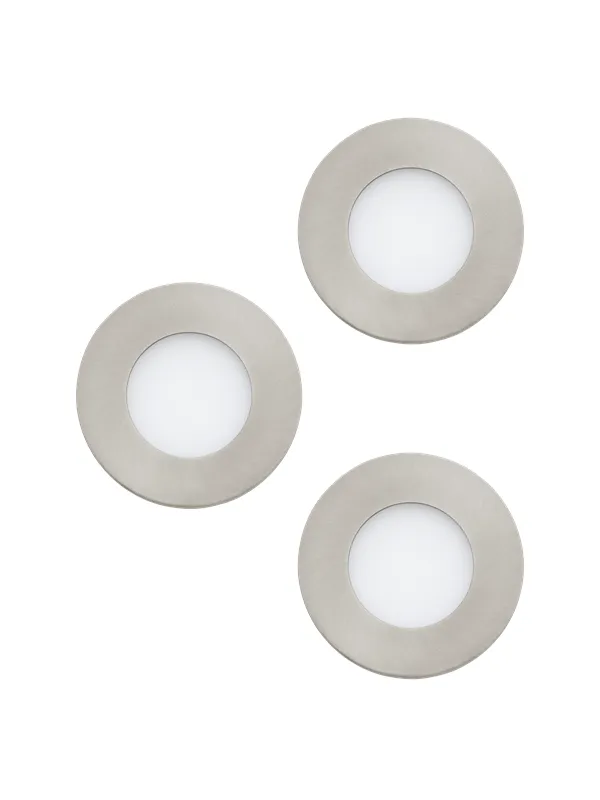 EGLO FUEVA 1 recessed spot Ø85 mm IP44 3-pack brushed steel
