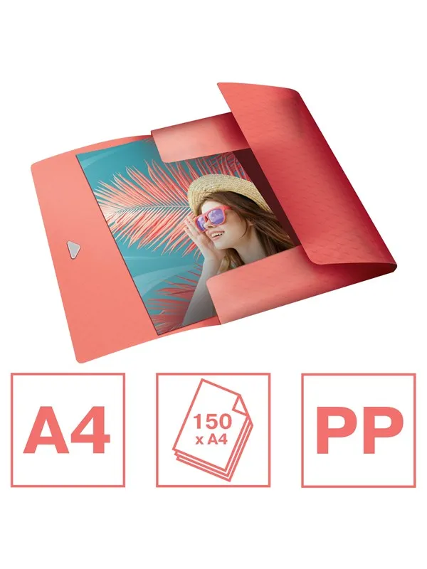 Esselte  Colour'Breeze 3-Flap Folder PP Coral