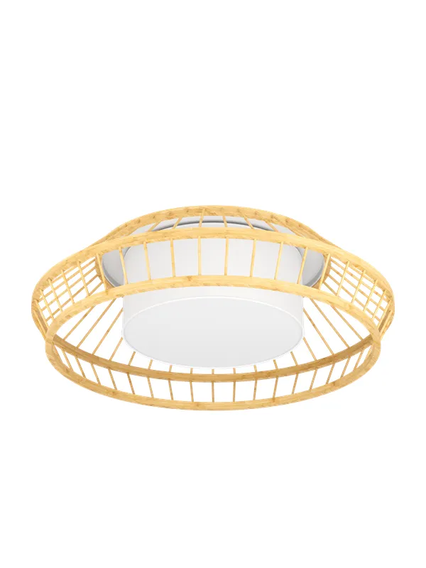 EGLO YUKU-Z TAKLAMPE Ø460 RGBTW HVIT/BAMBUS NATUR