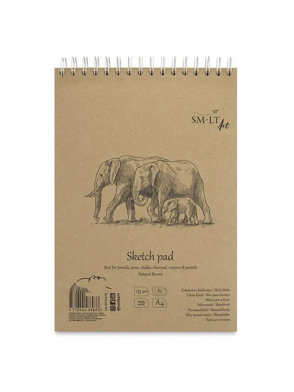 SMLT Drawing pad SKITSE NATUR. BROWN A4. 135g