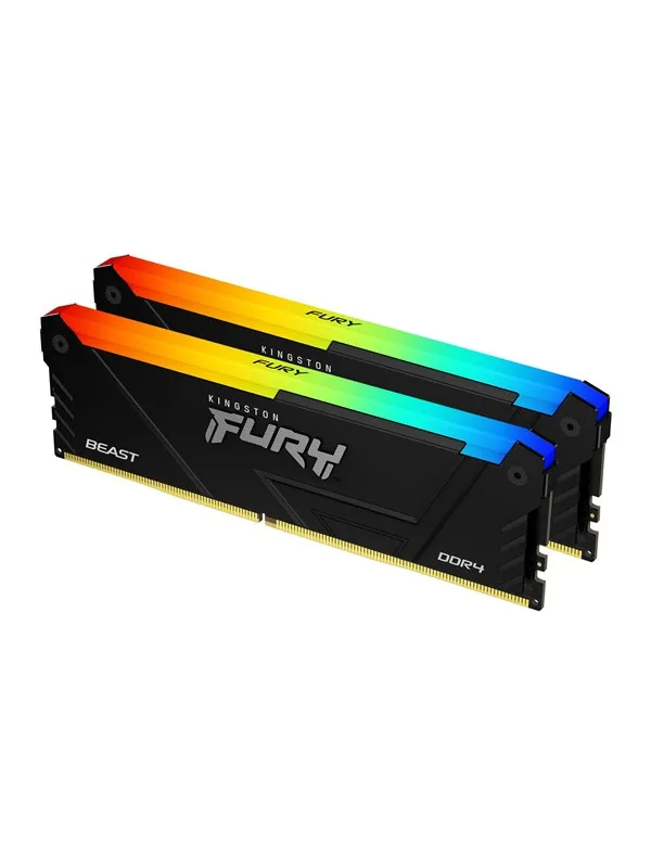 Kingston FURY Beast RGB DDR4-3200 - 64GB - CL16 - Dual Channel (2 pcs) - Intel XMP - Svart med RGB