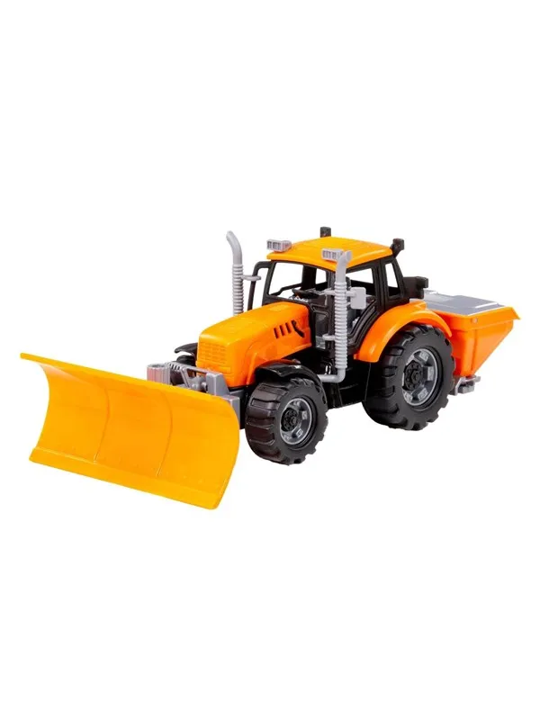 Cavallino Toys Cavallino Tractor with Snow Plow Yellow Scale 1:32