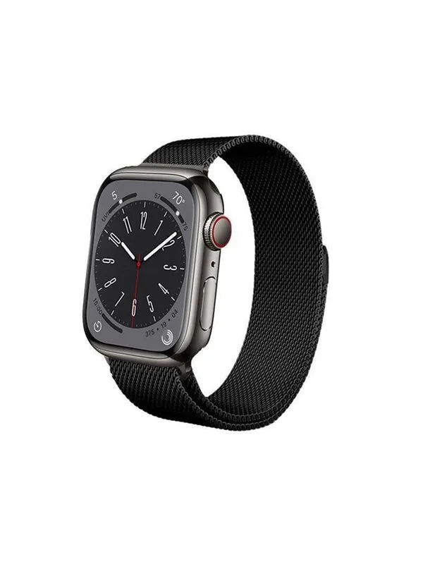 CRONG Milano Steel - Stainless Steel Strap for Apple Watch 44/45/46/49 mm (Black)