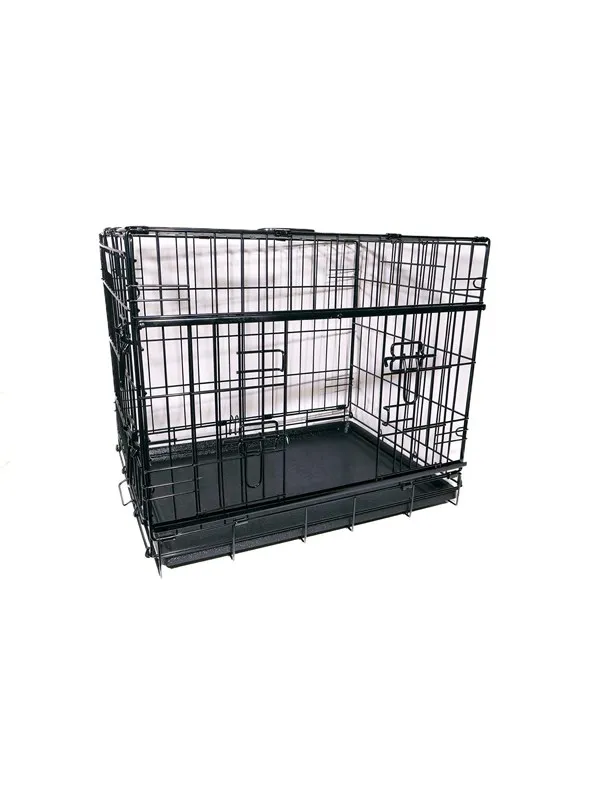 Active Canis - Premium bur med skyvedør - Svart - 122 x 76 x 84 cm