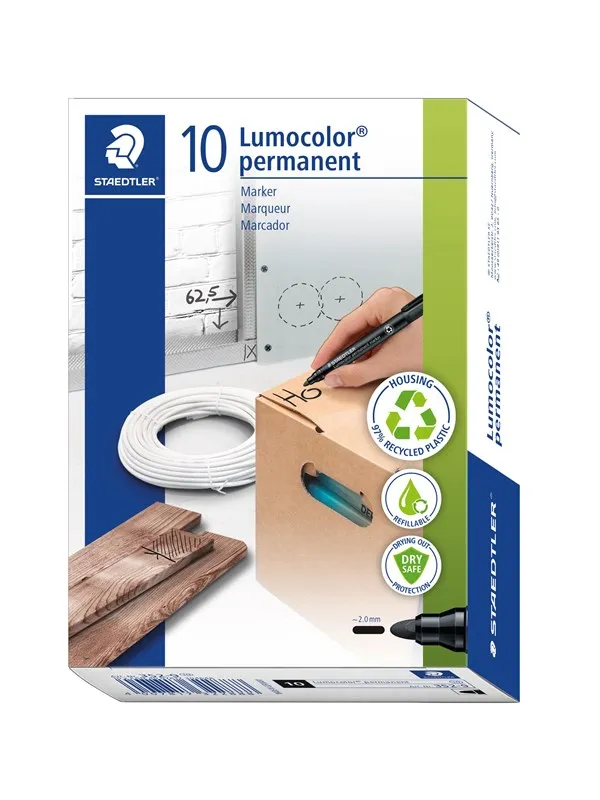 Staedtler Marker Lumocolor permanent.10 pcs Brown