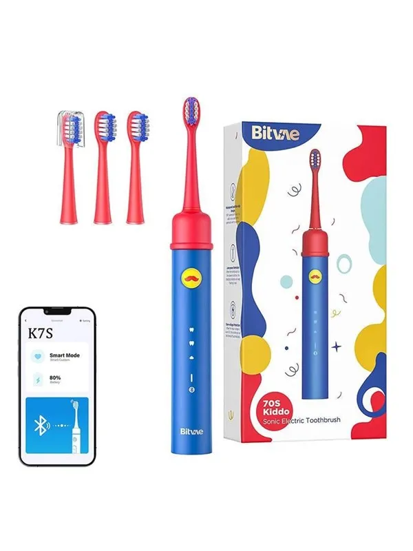 Bitvae Elektrisk tannbørste Sonic toothbrush for kids with app and tip set BVK7S (blue)