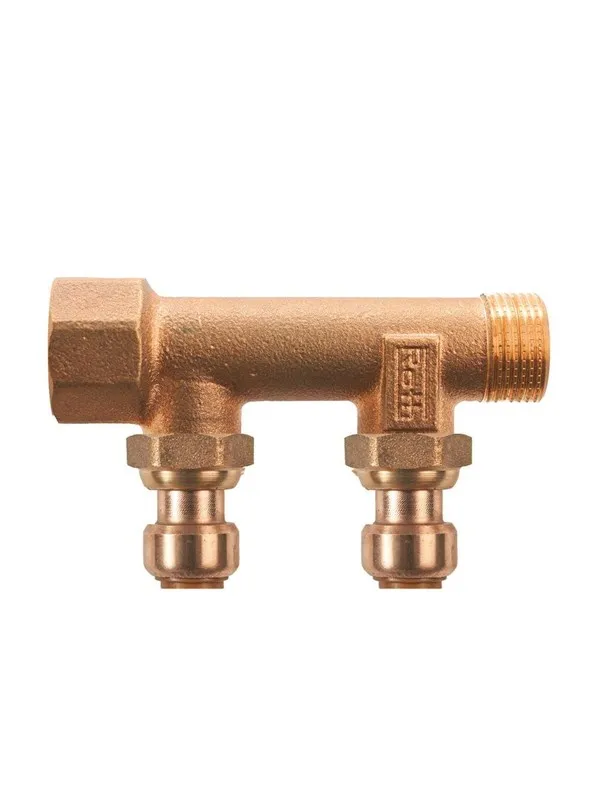 Roth manifold 2 outlets x 15 mm insert gunmetal