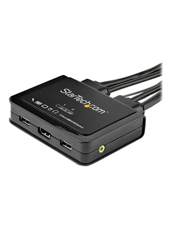 StarTech.com 2-Port HDMI KVM Switch with Built-In Cables - USB 4K 60Hz - KVM / audio switch - 2 ports