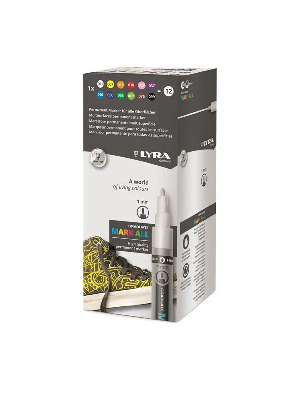 Lyra Mark All 1 mm Assorted Colours 12 pcs