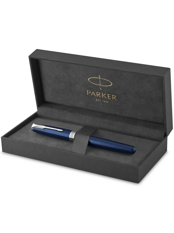 Parker Sonnet Fountain Pen | Blue Lacquer with Palladium Trim | Medium Nib | Gift Box