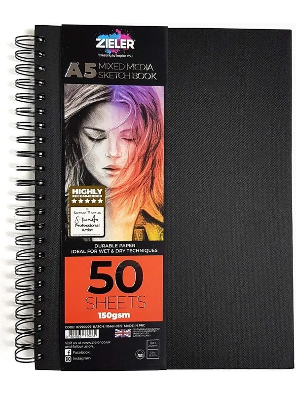 Zieler Sketchbook HardcoverSPIRAL A5 150g