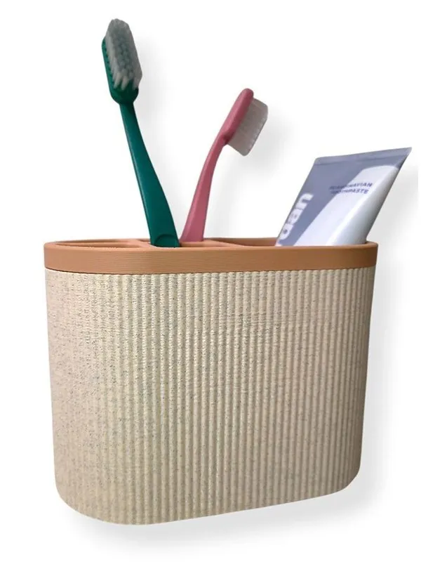 Simiu Wall-mounted Toothbrush Holder - Marble/Beige