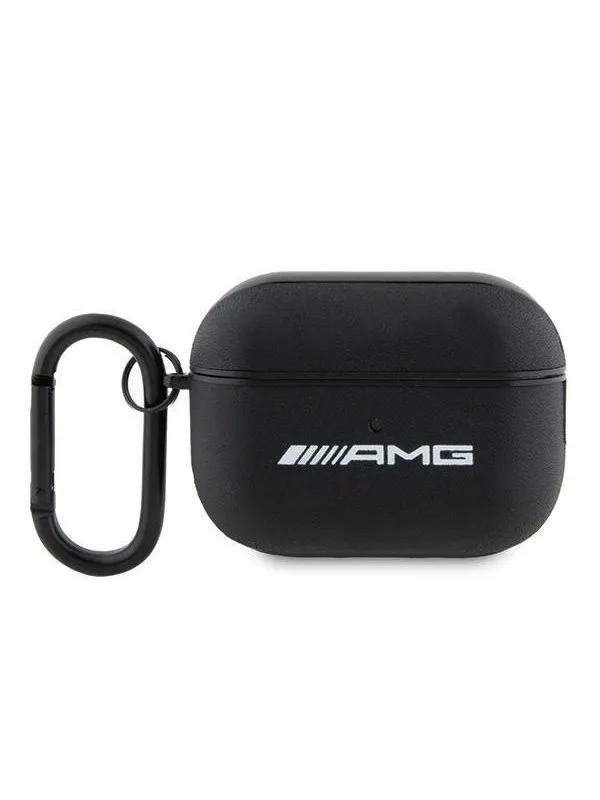 Mercedes AMG Leather White Logo Case for AirPods Pro 2 (2022/2023) - Black